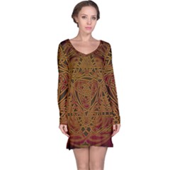 Celtic Spiritual Pattern Art Long Sleeve Nightdress