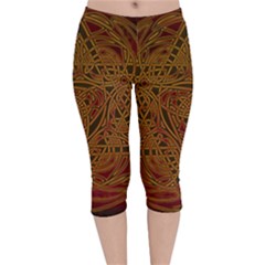 Celtic Spiritual Pattern Art Velvet Capri Leggings 