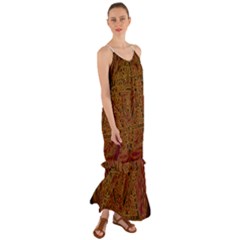 Celtic Spiritual Pattern Art Cami Maxi Ruffle Chiffon Dress