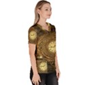 Noble Steampunk Clockwork Women s V-Neck Scrub Top View3