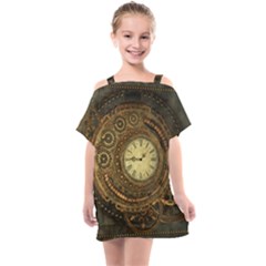 Noble Steampunk Clockwork Kids  One Piece Chiffon Dress