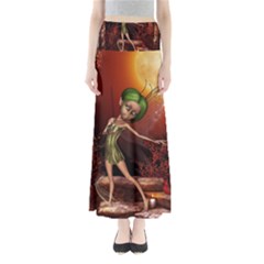 Little Fairy Dancing In The Night Full Length Maxi Skirt by FantasyWorld7