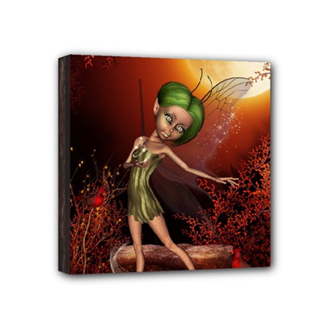 Little Fairy Dancing In The Night Mini Canvas 4  X 4  (stretched) by FantasyWorld7