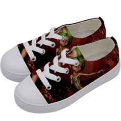 Little Fairy Dancing In The Night Kids  Low Top Canvas Sneakers by FantasyWorld7