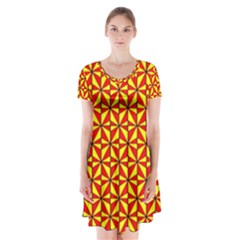 Rp-2-6 Short Sleeve V-neck Flare Dress by ArtworkByPatrick