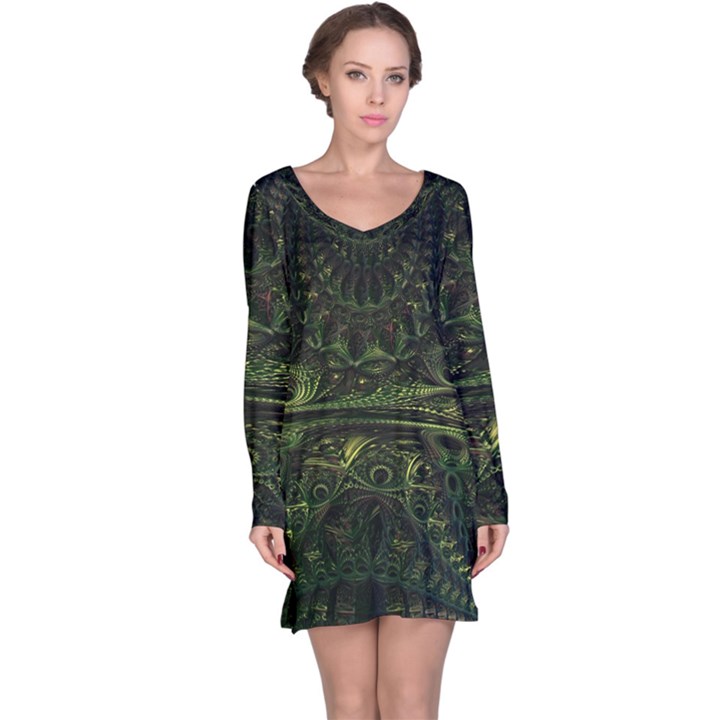 Background Alien Render 3d Fantasy Long Sleeve Nightdress