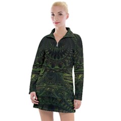 Background Alien Render 3d Fantasy Women s Long Sleeve Casual Dress