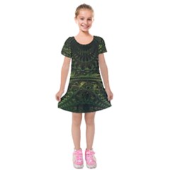 Background Alien Render 3d Fantasy Kids  Short Sleeve Velvet Dress by Pakrebo