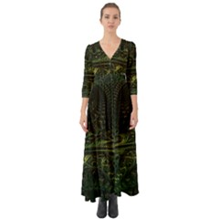 Background Alien Render 3d Fantasy Button Up Boho Maxi Dress by Pakrebo