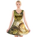 Bubbles Fantasy Green Design V-Neck Sleeveless Dress View1