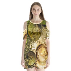 Bubbles Fantasy Green Design Shoulder Cutout Velvet One Piece by Pakrebo