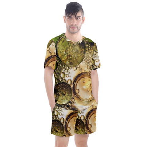 Bubbles Fantasy Green Design Men s Mesh Tee And Shorts Set by Pakrebo