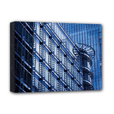 Abstract Architecture Azure Deluxe Canvas 16  X 12  (stretched)  by Pakrebo