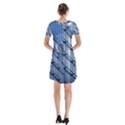 Abstract Architecture Azure Short Sleeve V-neck Flare Dress View2