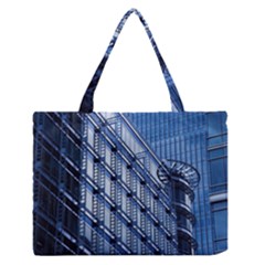 Abstract Architecture Azure Zipper Medium Tote Bag by Pakrebo