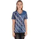 Abstract Architecture Azure Women s V-Neck Scrub Top View1