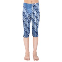 Abstract Architecture Azure Kids  Capri Leggings  by Pakrebo