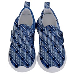 Abstract Architecture Azure Kids  Velcro No Lace Shoes by Pakrebo