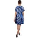 Abstract Architecture Azure Short Sleeve Shoulder Cut Out Dress  View2