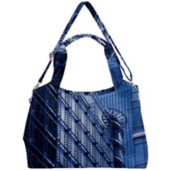 Abstract Architecture Azure Double Compartment Shoulder Bag by Pakrebo