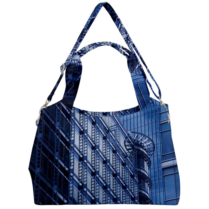 Abstract Architecture Azure Double Compartment Shoulder Bag