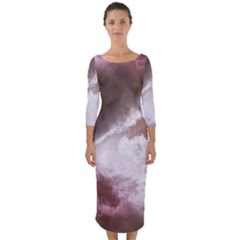 Thunder Thunderstorm Storm Weather Quarter Sleeve Midi Bodycon Dress by Pakrebo