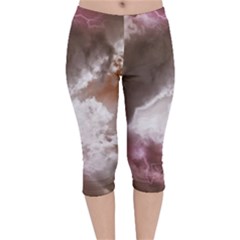 Thunder Thunderstorm Storm Weather Velvet Capri Leggings 