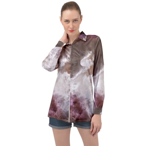 Thunder Thunderstorm Storm Weather Long Sleeve Satin Shirt by Pakrebo