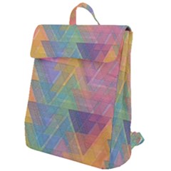 Triangle Pattern Mosaic Shape Flap Top Backpack