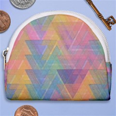 Triangle Pattern Mosaic Shape Horseshoe Style Canvas Pouch by Pakrebo