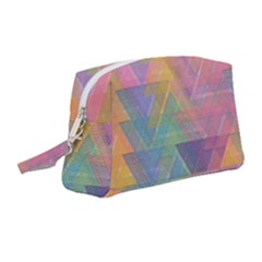 Triangle Pattern Mosaic Shape Wristlet Pouch Bag (medium)