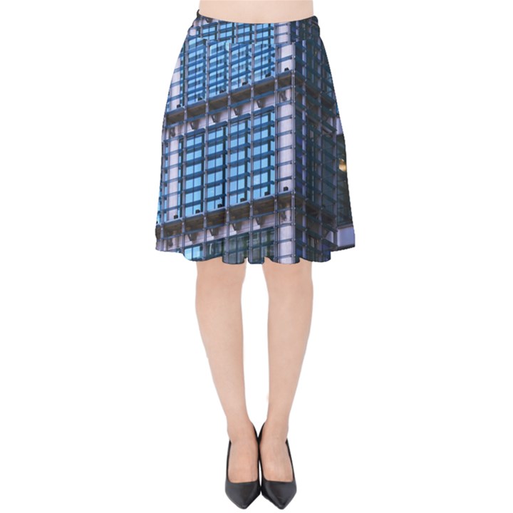 Abstract Architecture Background Velvet High Waist Skirt