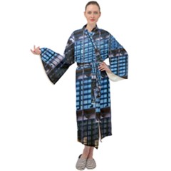 Abstract Architecture Background Maxi Tie Front Velour Kimono