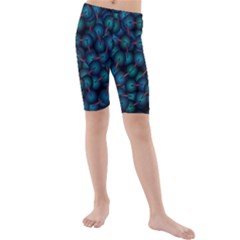 Background Abstract Textile Design Kids  Mid Length Swim Shorts by Pakrebo