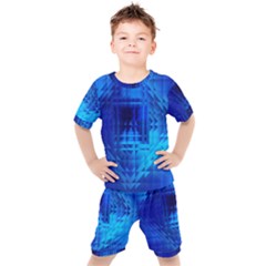 Inary Null One Figure Abstract Kids  Tee And Shorts Set by Pakrebo