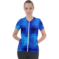 Inary Null One Figure Abstract Short Sleeve Zip Up Jacket by Pakrebo