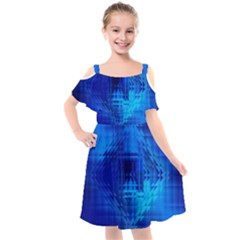 Inary Null One Figure Abstract Kids  Cut Out Shoulders Chiffon Dress