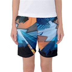 London Skyscraper Lighting Contrast Women s Basketball Shorts by Pakrebo