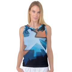 London Skyscraper Lighting Contrast Women s Basketball Tank Top by Pakrebo