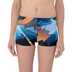 London Skyscraper Lighting Contrast Boyleg Bikini Bottoms by Pakrebo