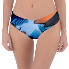 London Skyscraper Lighting Contrast Reversible Classic Bikini Bottoms by Pakrebo