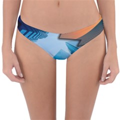 London Skyscraper Lighting Contrast Reversible Hipster Bikini Bottoms by Pakrebo