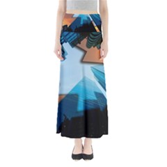 London Skyscraper Lighting Contrast Full Length Maxi Skirt by Pakrebo