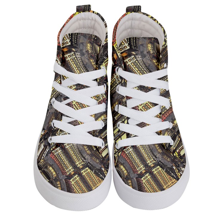 Render 3d Fractal Design Metal Kids  Hi-Top Skate Sneakers