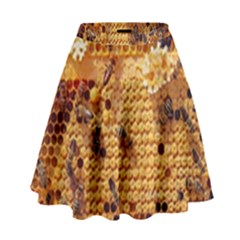 Bees Nature Animals Honeycomb High Waist Skirt by Pakrebo