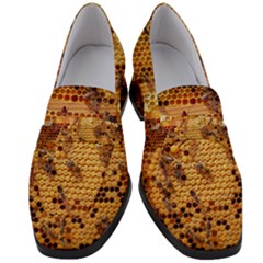 Bees Nature Animals Honeycomb Women s Chunky Heel Loafers by Pakrebo