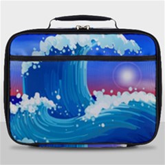 Japanese Wave Japanese Ocean Waves Full Print Lunch Bag by Pakrebo