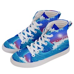 Japanese Wave Japanese Ocean Waves Women s Hi-top Skate Sneakers by Pakrebo