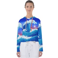 Japanese Wave Japanese Ocean Waves Women s Slouchy Sweat by Pakrebo