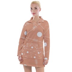 Background Non Seamless Pattern Abstract Women s Long Sleeve Casual Dress